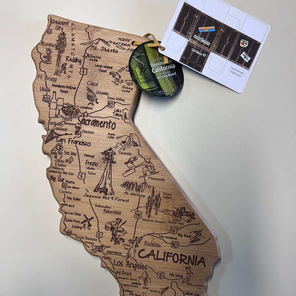 California Shaped Bamboo Cutting Board